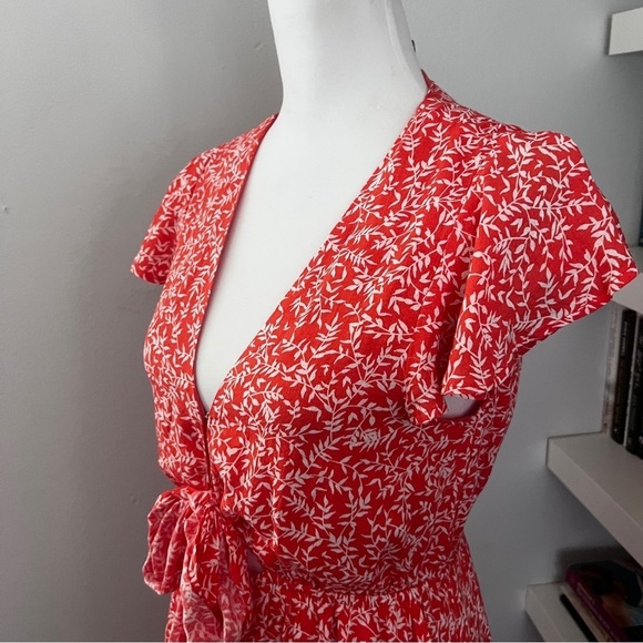 Vici Coral Kissed by the Sun High Low Pocketed Tie Front Maxi Dress Size Med - Picture 4 of 15